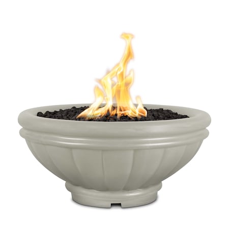 The Outdoor Plus 36 Round Roma Fire Bowl - GFRC Concrete - Ash - Match Lit - Natural Gas OPT-ROMFO36-ASH-NG